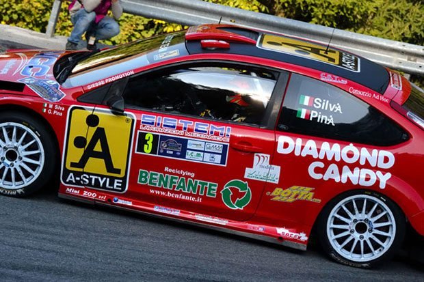 Silva Pina in gara in Piemonte sulla Fiesta WRC